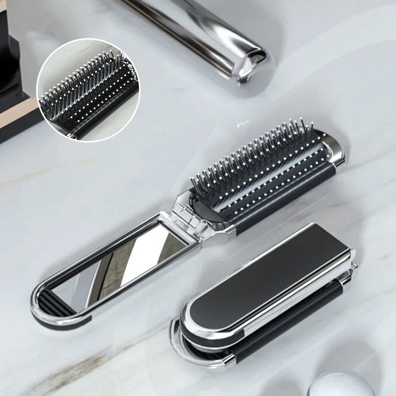 Kalsten | MirrorFlex Travel Mirror Hair Brush | Foldable & Compact | Practical Styling on the Go