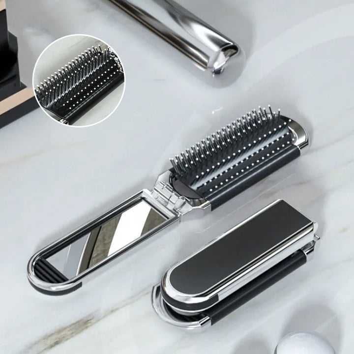 Kalsten | MirrorFlex Travel Mirror Hair Brush | Foldable & Compact | Practical Styling on the Go
