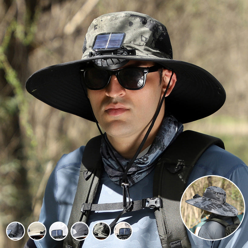 Solar & USB Charging Fan Outdoor Fishing Hat | Kalsten