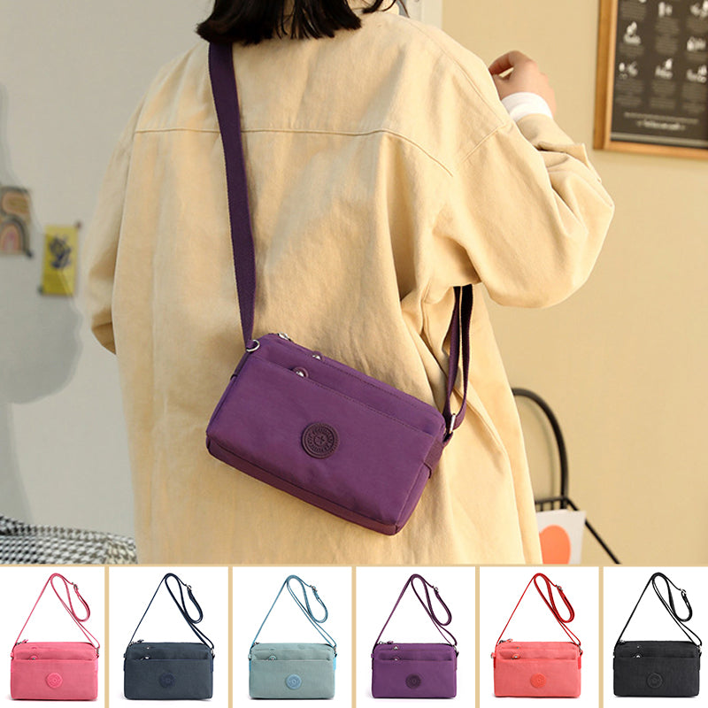 Women's Casual Multi-layer Fashionable Simple Shoulder Bag Made of Nylon | Kalsten