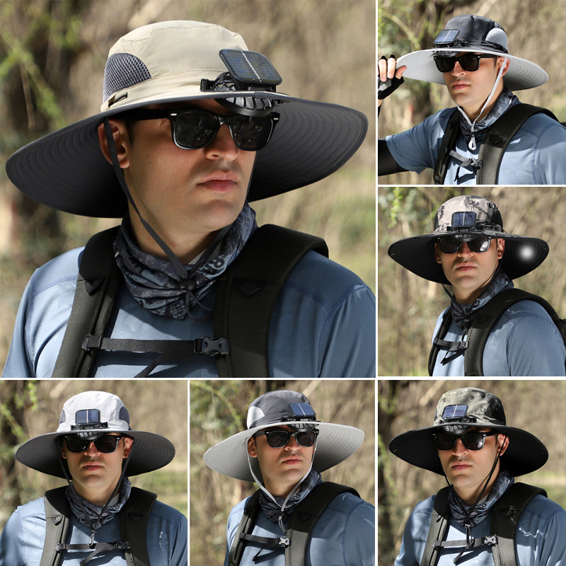 Solar & USB Charging Fan Outdoor Fishing Hat | Kalsten