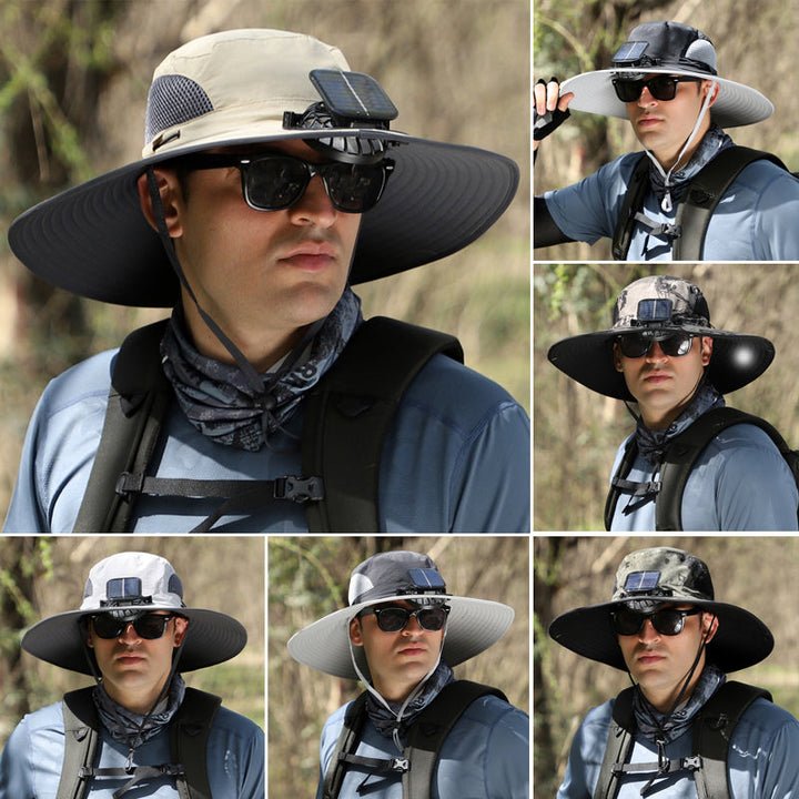Solar & USB Charging Fan Outdoor Fishing Hat | Kalsten