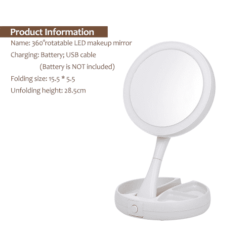 Folding LED Makeup Mirror | Kalsten