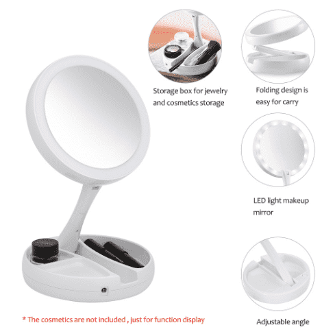 Folding LED Makeup Mirror | Kalsten