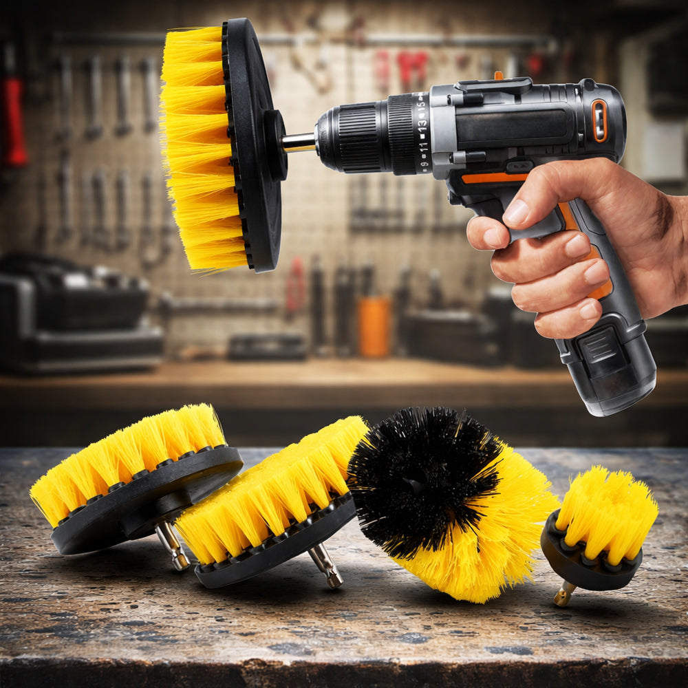 4-in-1 Brush Set for Drill – effective cleaning without effort | Kalsten