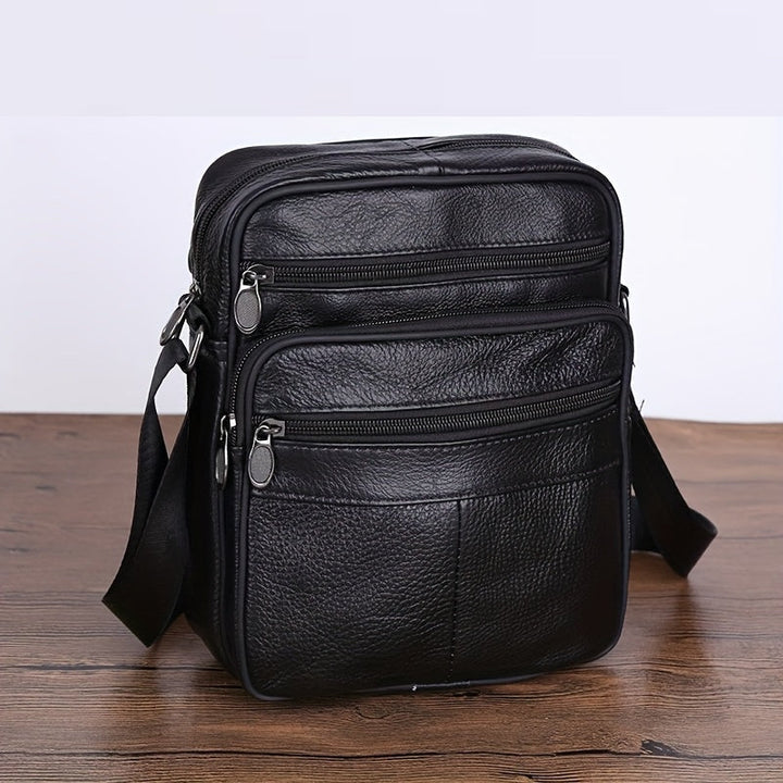 Leather Men's Shoulder Bag – Spacious Cowhide Bag with Adjustable Strap | Kalsten