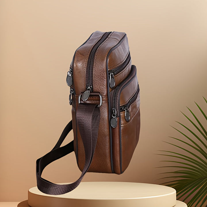 Leather Men's Shoulder Bag – Spacious Cowhide Bag with Adjustable Strap | Kalsten