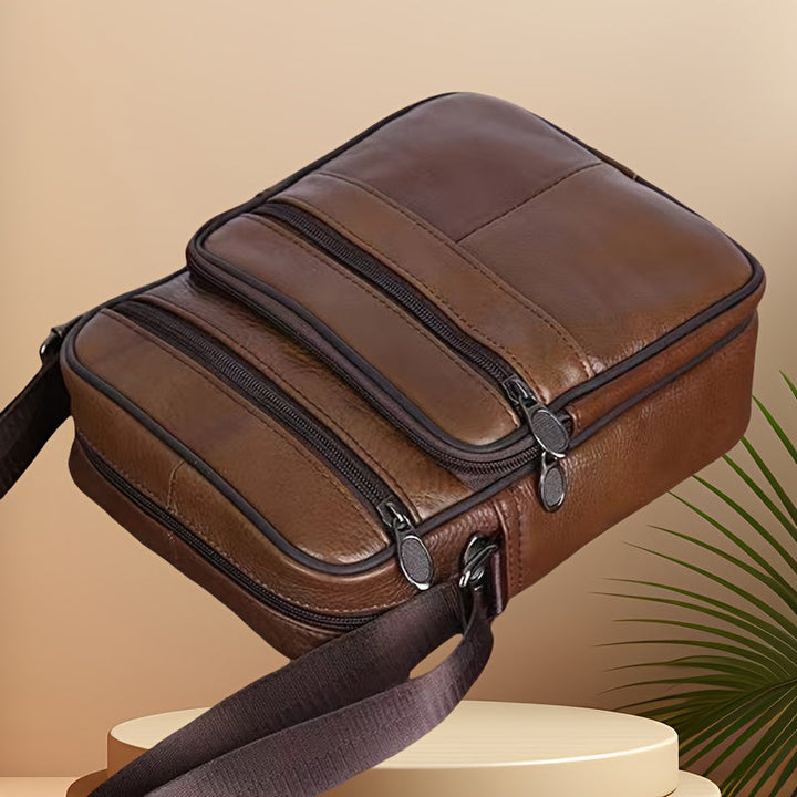 Kalsten | Leather Men’s Shoulder Bag – Spacious Cowhide Bag with Adjustable Strap