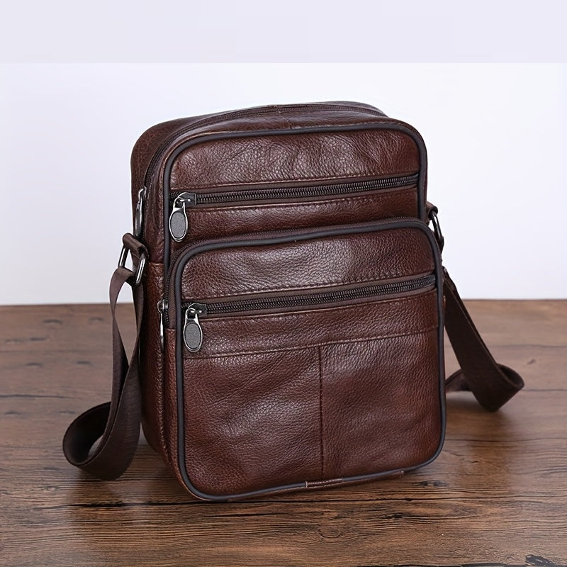 Kalsten | Leather Men’s Shoulder Bag – Spacious Cowhide Bag with Adjustable Strap