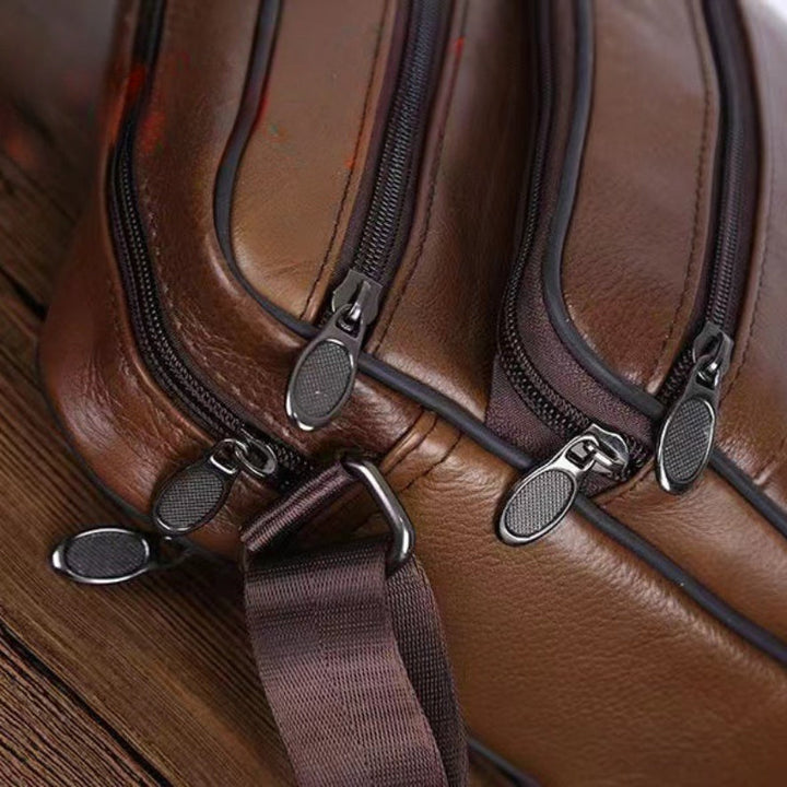 Leather Men's Shoulder Bag – Spacious Cowhide Bag with Adjustable Strap | Kalsten