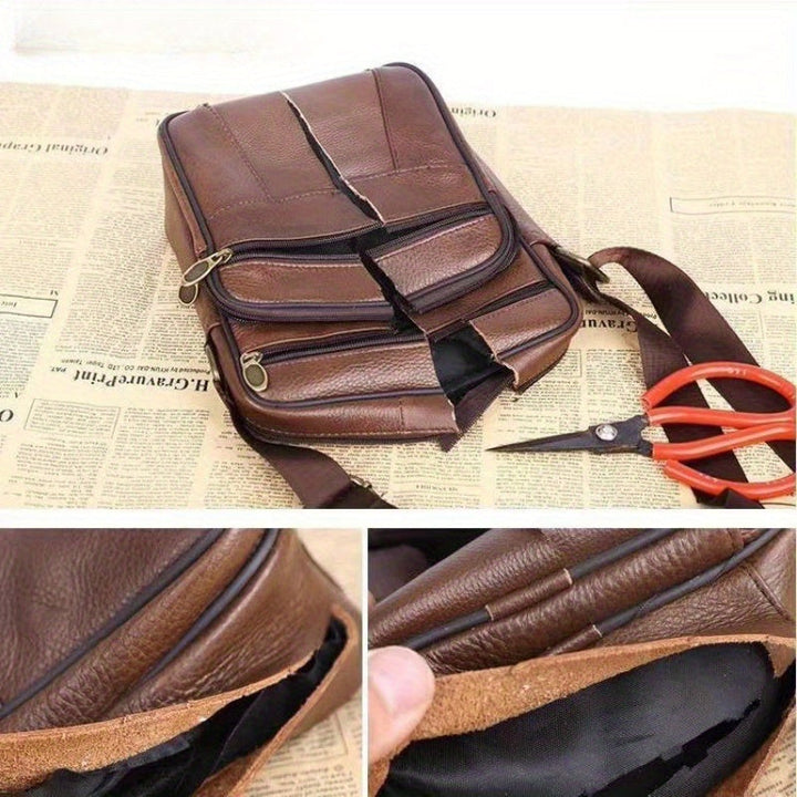 Kalsten | Leather Men’s Shoulder Bag – Spacious Cowhide Bag with Adjustable Strap