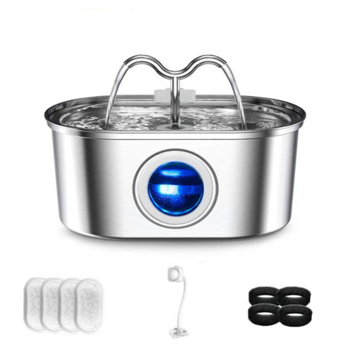 Cats Water Fountain made of Stainless Steel – Quiet, Hygienic and BPA-free – 2L Capacity | Kalsten