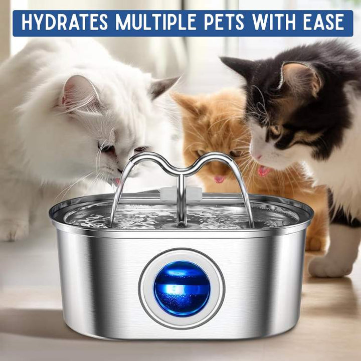 Cats Water Fountain made of Stainless Steel – Quiet, Hygienic and BPA-free – 2L Capacity | Kalsten