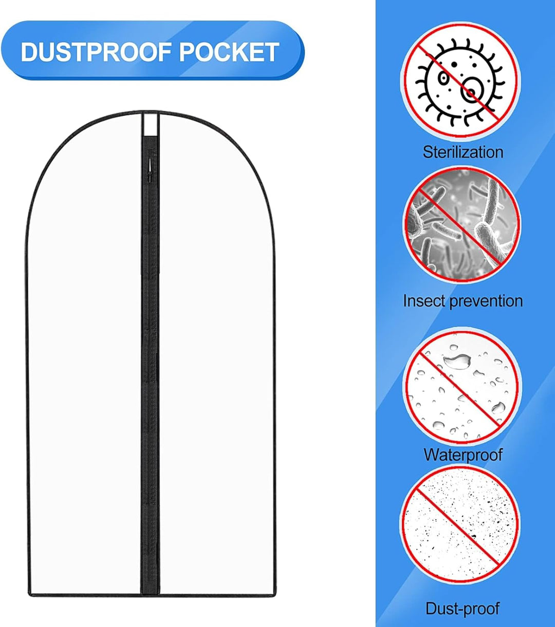 Extra-Long Dress & Gown Garment Bag – 180cm Protective Covers with Handles | Kalsten