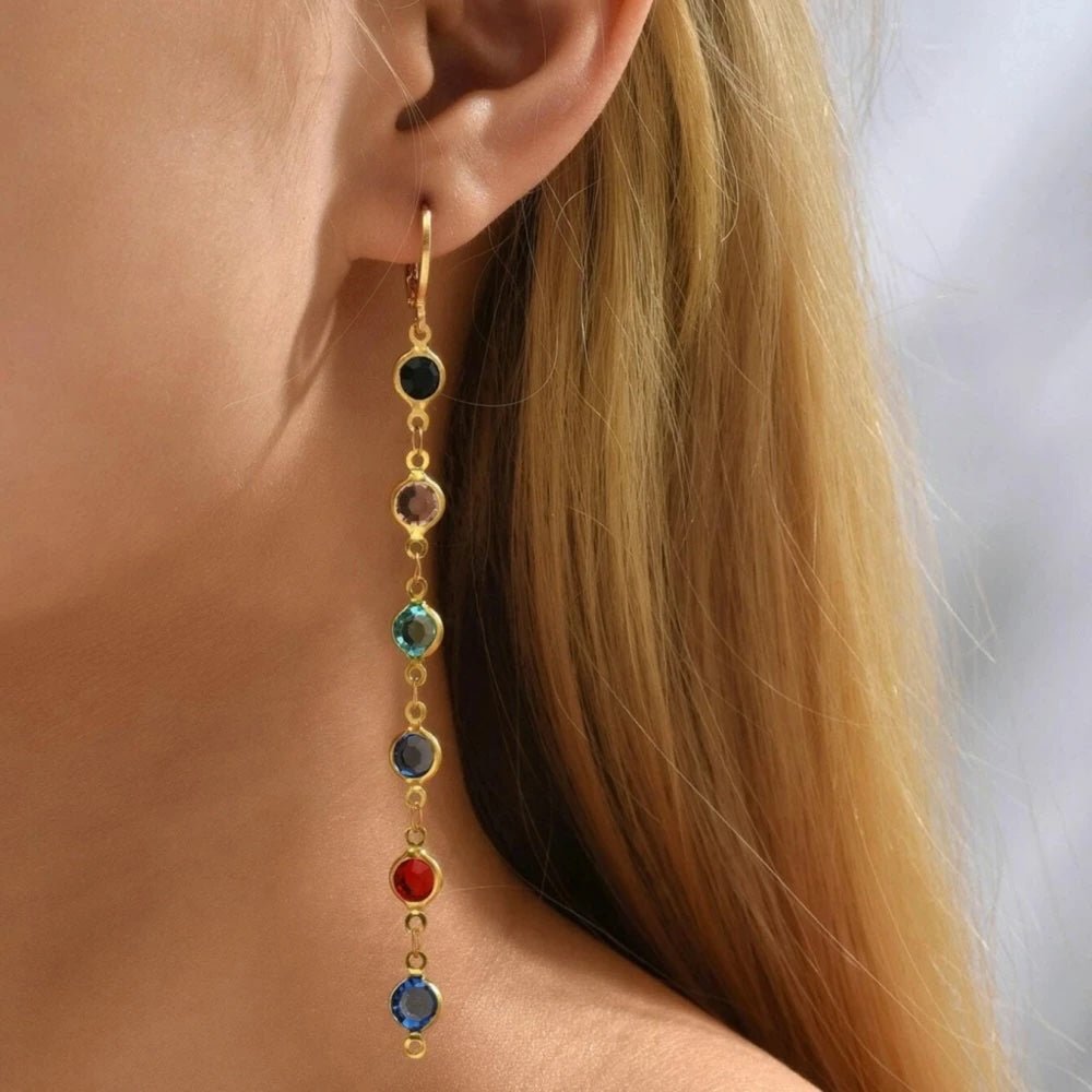 Karnz | Gem Drop Hoop Earrings
