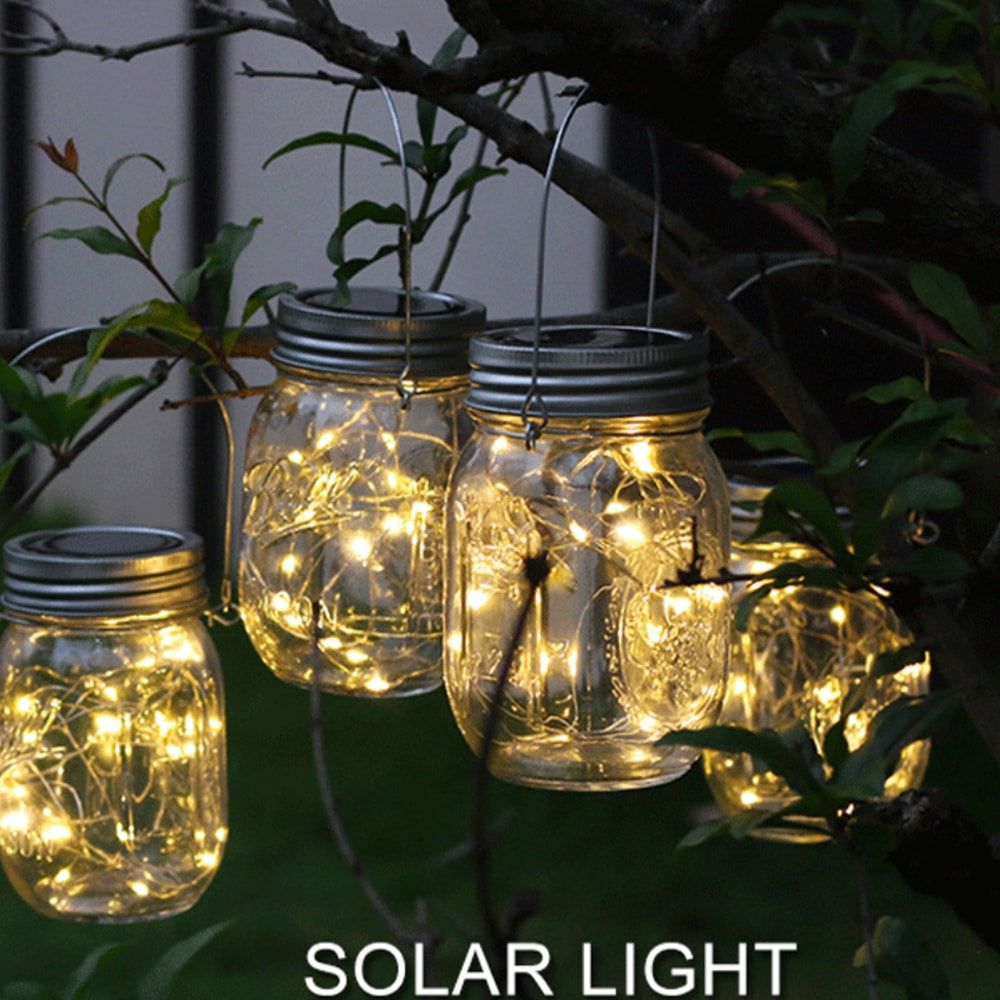 Solar lantern with decorative LED strip and handle - 2 pieces - | Kalsten