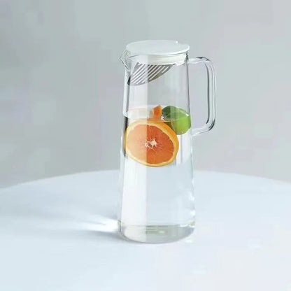 Glass Pitcher with Lid Easy Clean Heat Resistant Glass Water Jug | Skanto