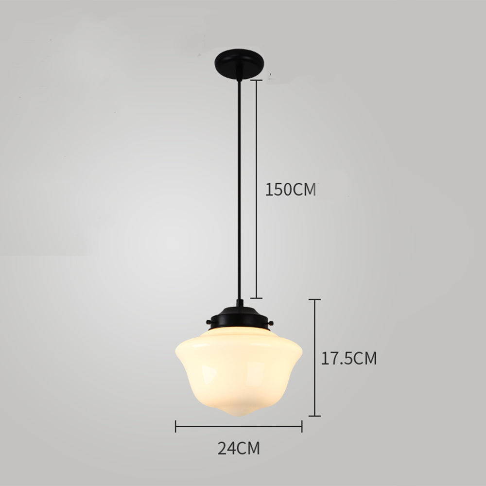 Retro Milk White Glass Geometric Jar Pendant Light | Kalsten