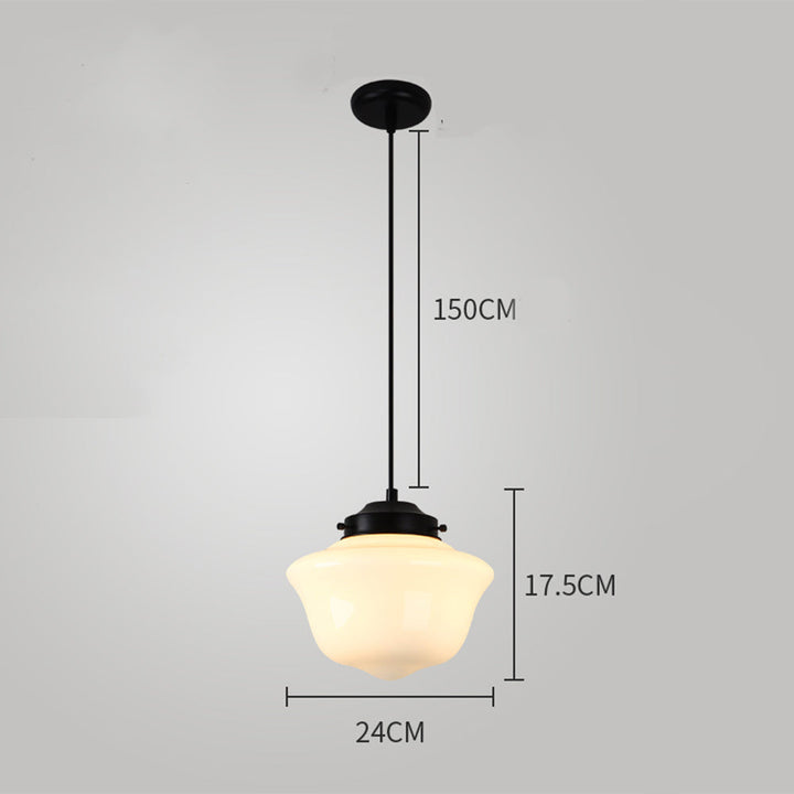 Retro Milk White Glass Geometric Jar Pendant Light | Kalsten