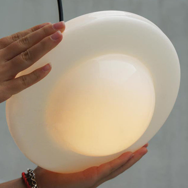 Retro Milk White Glass Geometric Jar Pendant Light | Kalsten