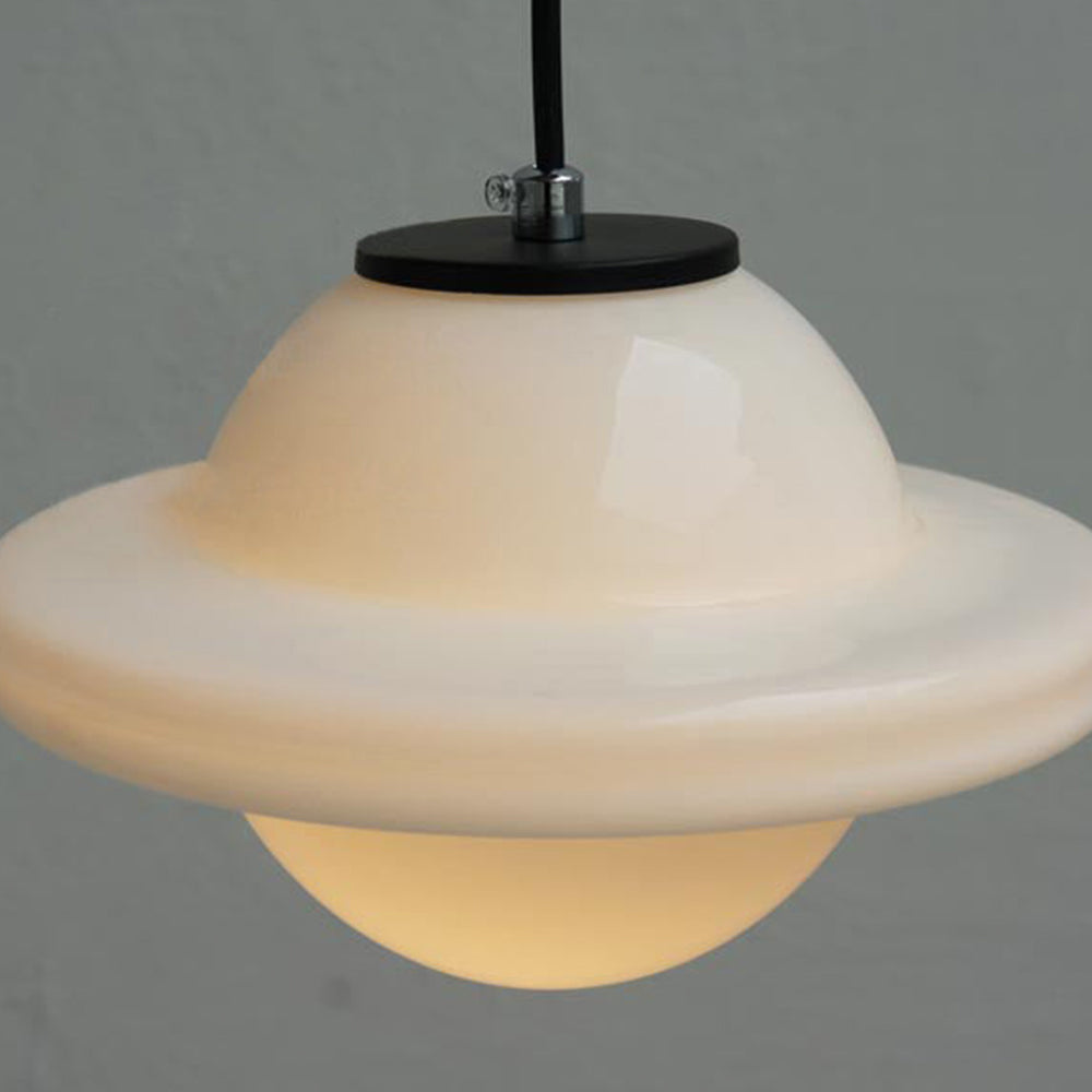 Retro Milk White Glass Geometric Jar Pendant Light | Kalsten