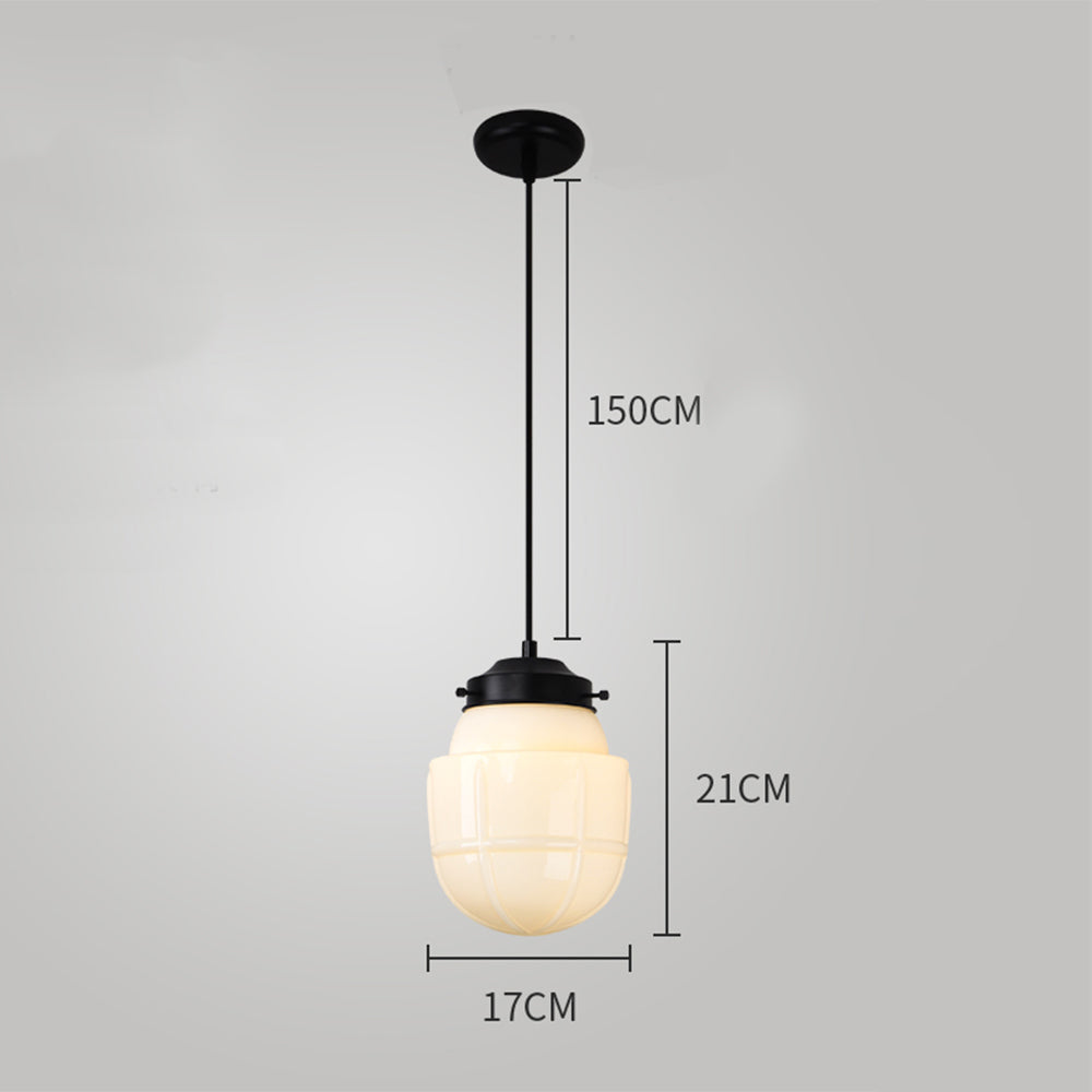Retro Milk White Glass Geometric Jar Pendant Light | Kalsten
