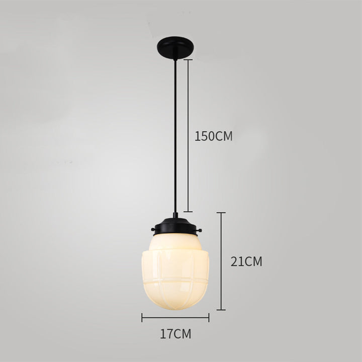 Retro Milk White Glass Geometric Jar Pendant Light | Kalsten
