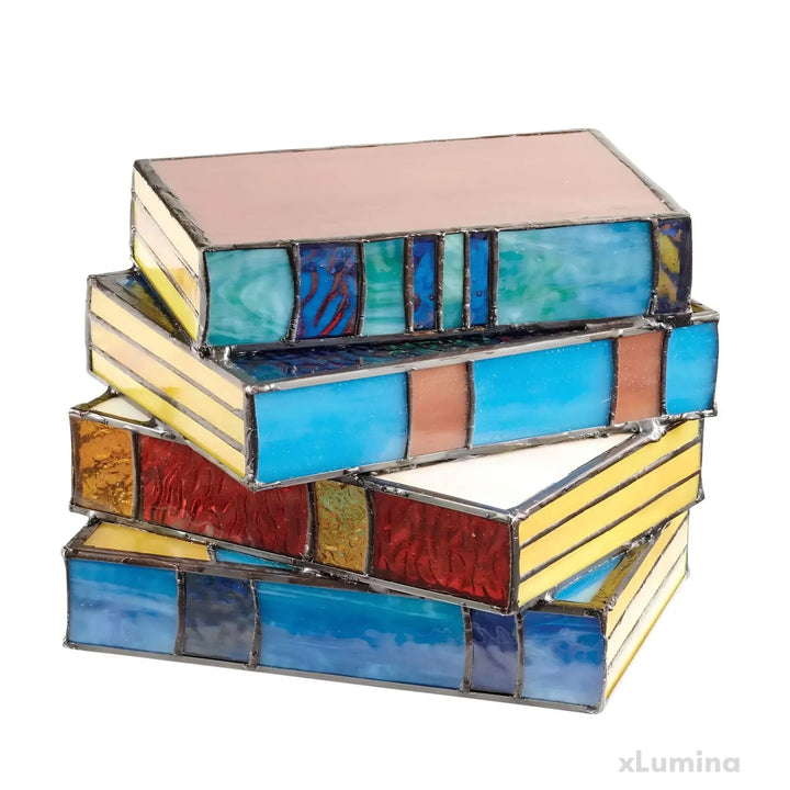 Stained Glass Book Lamp Multicolor | Kalsten
