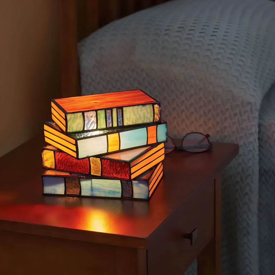 Stained Glass Book Lamp Multicolor | Kalsten