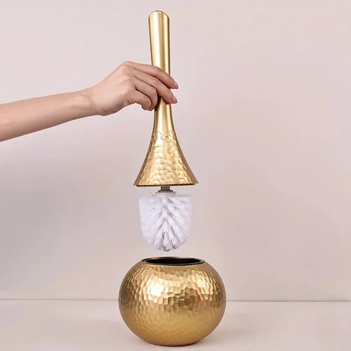 Kalsten | GOLDENLUXE – Sculpted Toilet Brush with Elegant Metallic Design for Modern Bathrooms