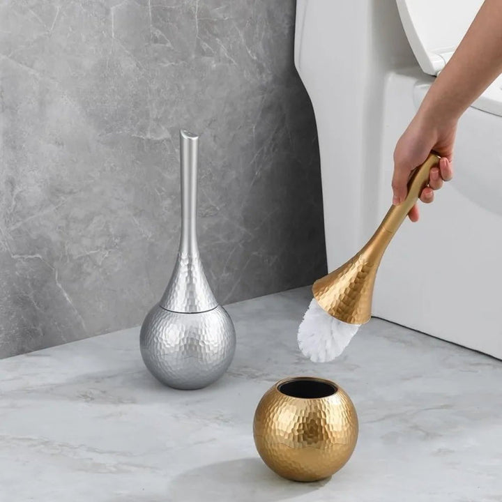 Kalsten | GOLDENLUXE – Sculpted Toilet Brush with Elegant Metallic Design for Modern Bathrooms