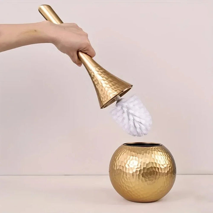 Kalsten | GOLDENLUXE – Sculpted Toilet Brush with Elegant Metallic Design for Modern Bathrooms