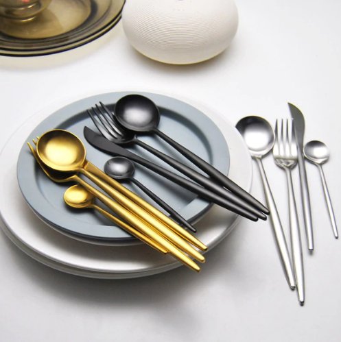 Golden & Silver 24-Piece Cutlery Set for Luxury Dining Kalsten