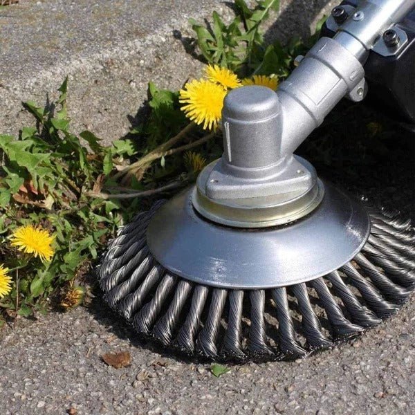 Kalsten | Weed Brush for Trimmer – Robust Wire Brush Made of Steel for Joint Paving Garden Care