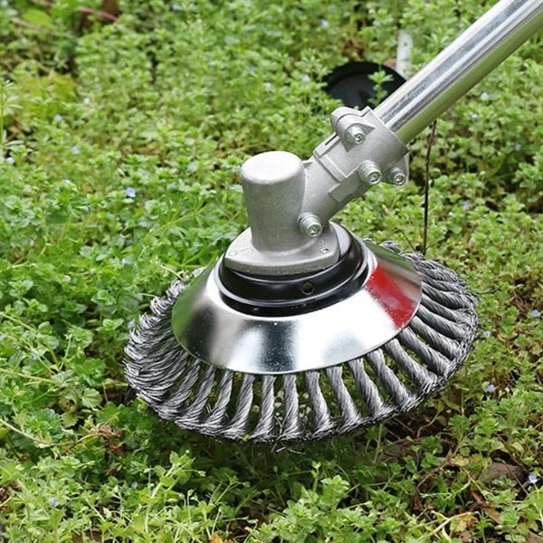 Kalsten | Weed Brush for Trimmer – Robust Wire Brush Made of Steel for Joint Paving Garden Care