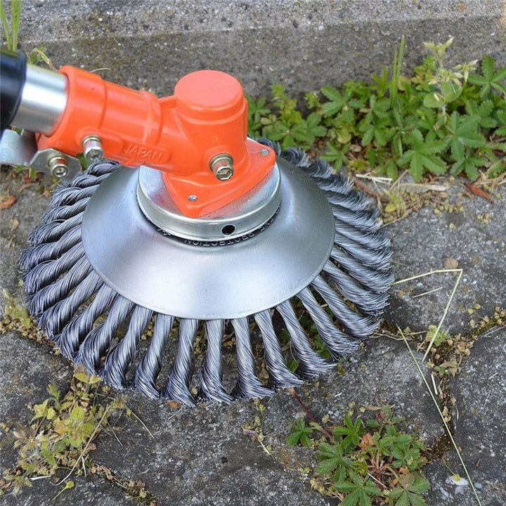 Kalsten | Weed Brush for Trimmer – Robust Wire Brush Made of Steel for Joint Paving Garden Care