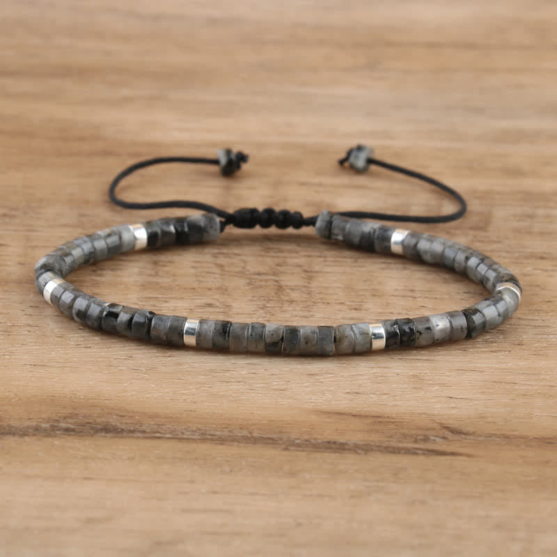 Kalsten | Braided bracelet with 2.4 mm natural stone rollers – Seraphina