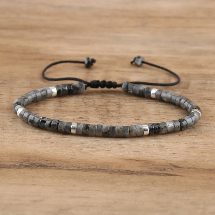 Kalsten | Braided bracelet with 2.4 mm natural stone rollers – Seraphina