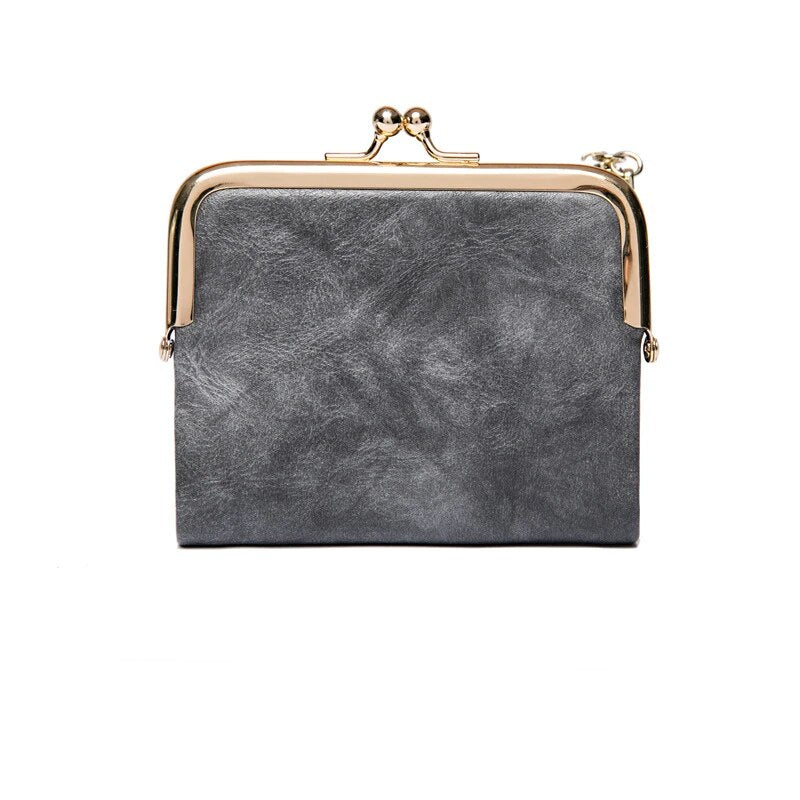 Vintage PU Leather Kiss-Lock Wallet Bag Kalsten