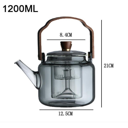 BowLift | Grijzen Teekanne | Wood & Glass, Tea Maker