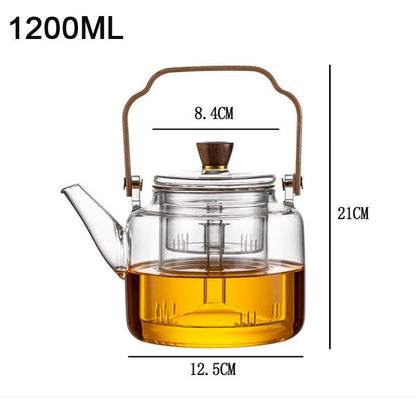 BowLift | Grijzen Teekanne | Wood & Glass, Tea Maker