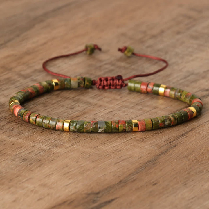 Kalsten | Braided bracelet with 2.4 mm natural stone rollers – Seraphina