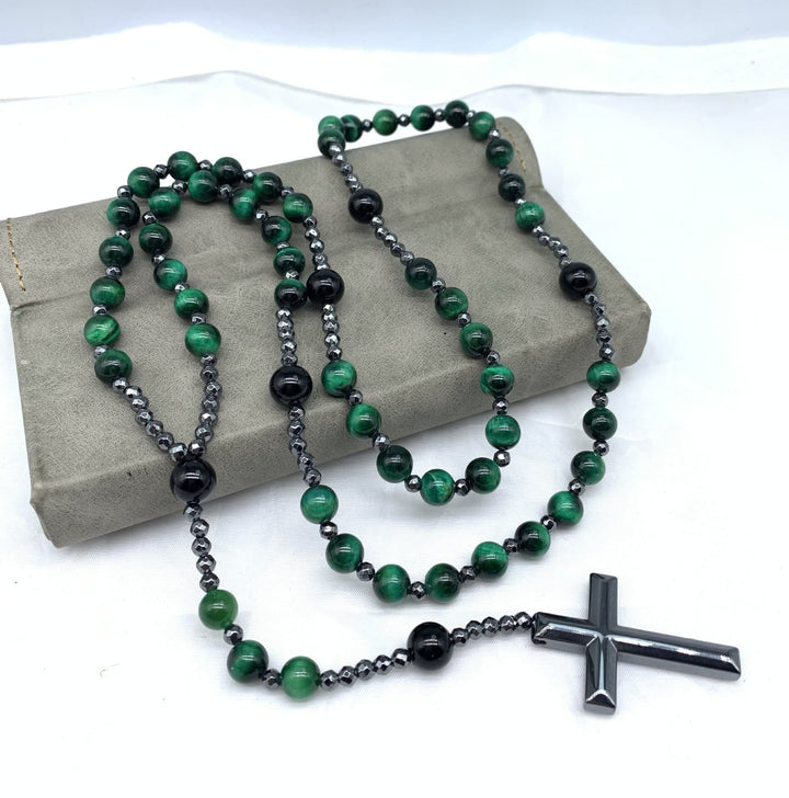 Kalsten | Orion Spiritual Necklace with Tiger Eye & Lapis Lazuli – Men's Rosary