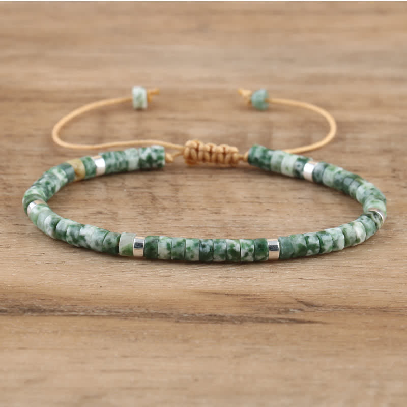 Kalsten | Braided bracelet with 2.4 mm natural stone rollers – Seraphina