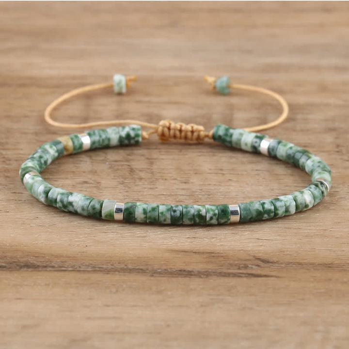 Kalsten | Braided bracelet with 2.4 mm natural stone rollers – Seraphina