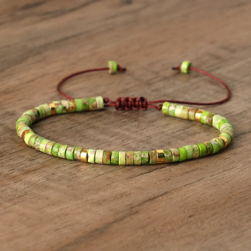 Kalsten | Braided bracelet with 2.4 mm natural stone rollers – Seraphina