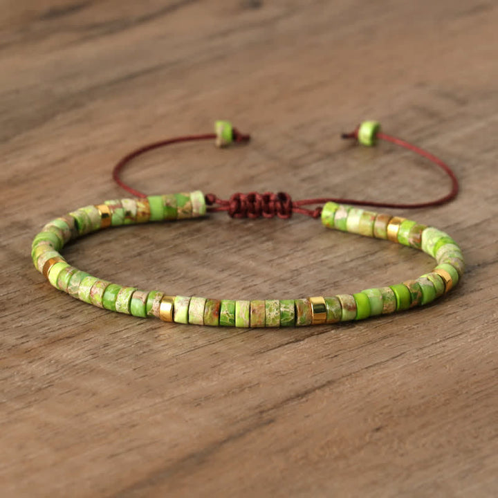 Kalsten | Braided bracelet with 2.4 mm natural stone rollers – Seraphina