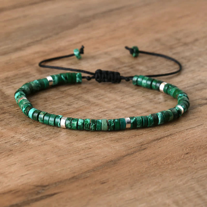 Kalsten | Braided bracelet with 2.4 mm natural stone rollers – Seraphina