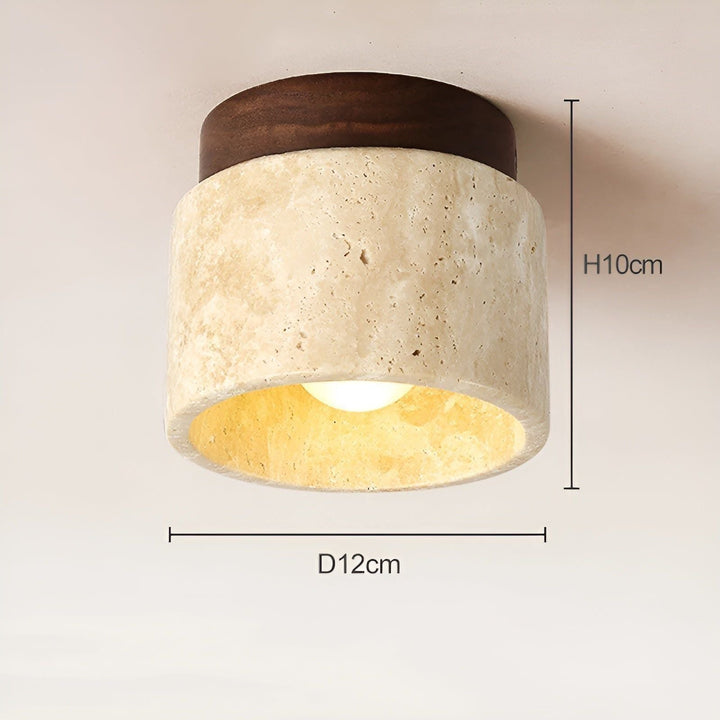 LumiStone - Wabi Sabi Yellow Marble Japanese Ceiling Light | Kalsten
