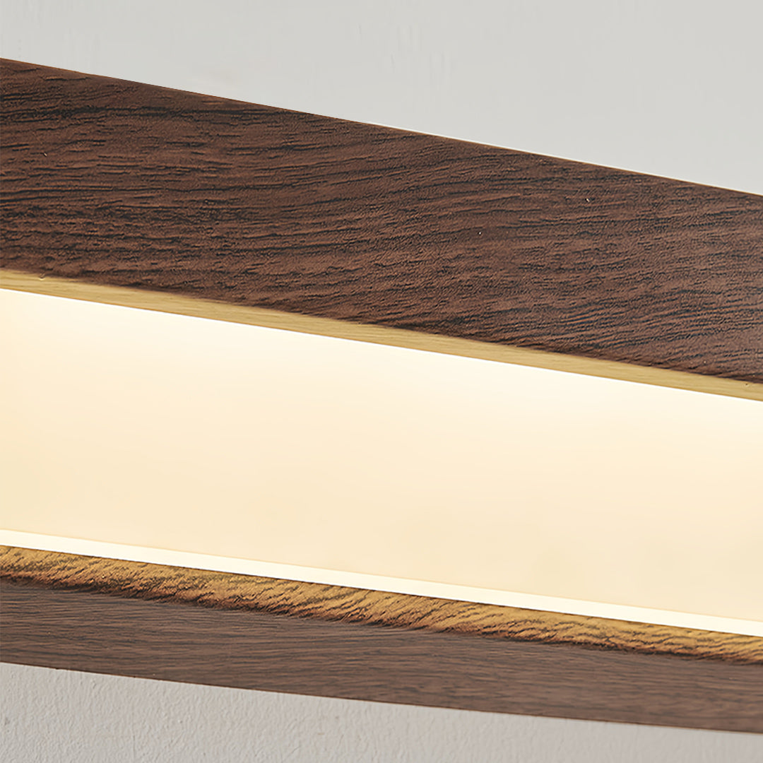 LED Wall Sconce Light – Modern Minimalist Geometric Wood Grain Iron (30x10cm / 11.8x3.9in) | Kalsten